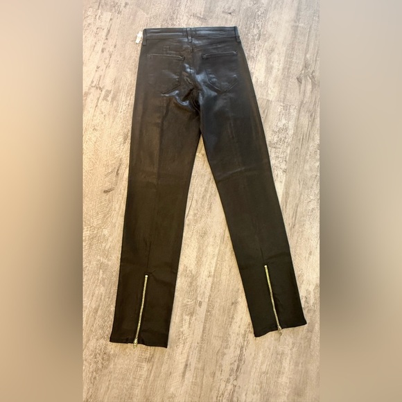 L’Agence Ginny High-Waisted Coated Jeans with Back Gold Zipper Detail NEW - Picture 11 of 16